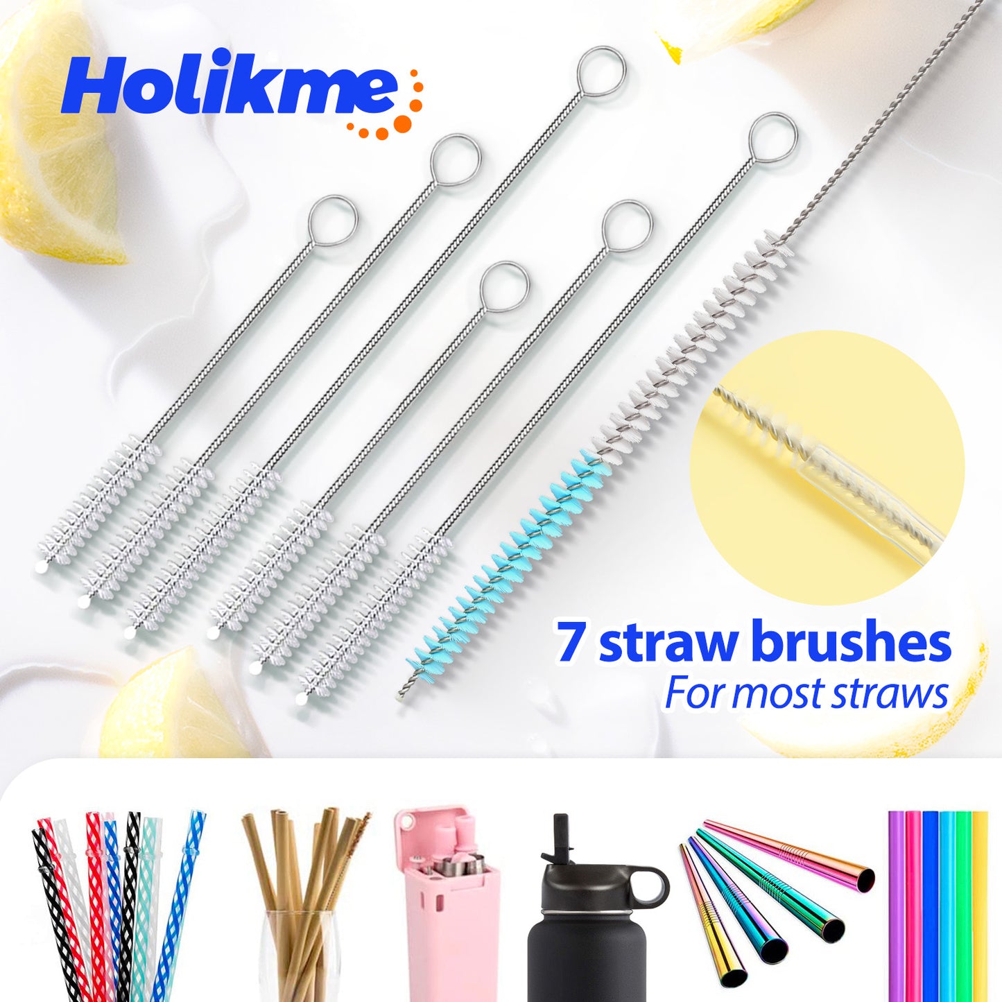Holikme 11 Pack Bottle Brush Tube Cleaning Set, Long Handle Bottle Cleaner for WashingMugs, Lids, Narrow Mouth Beer Bottles, Wine Shakers,Blue