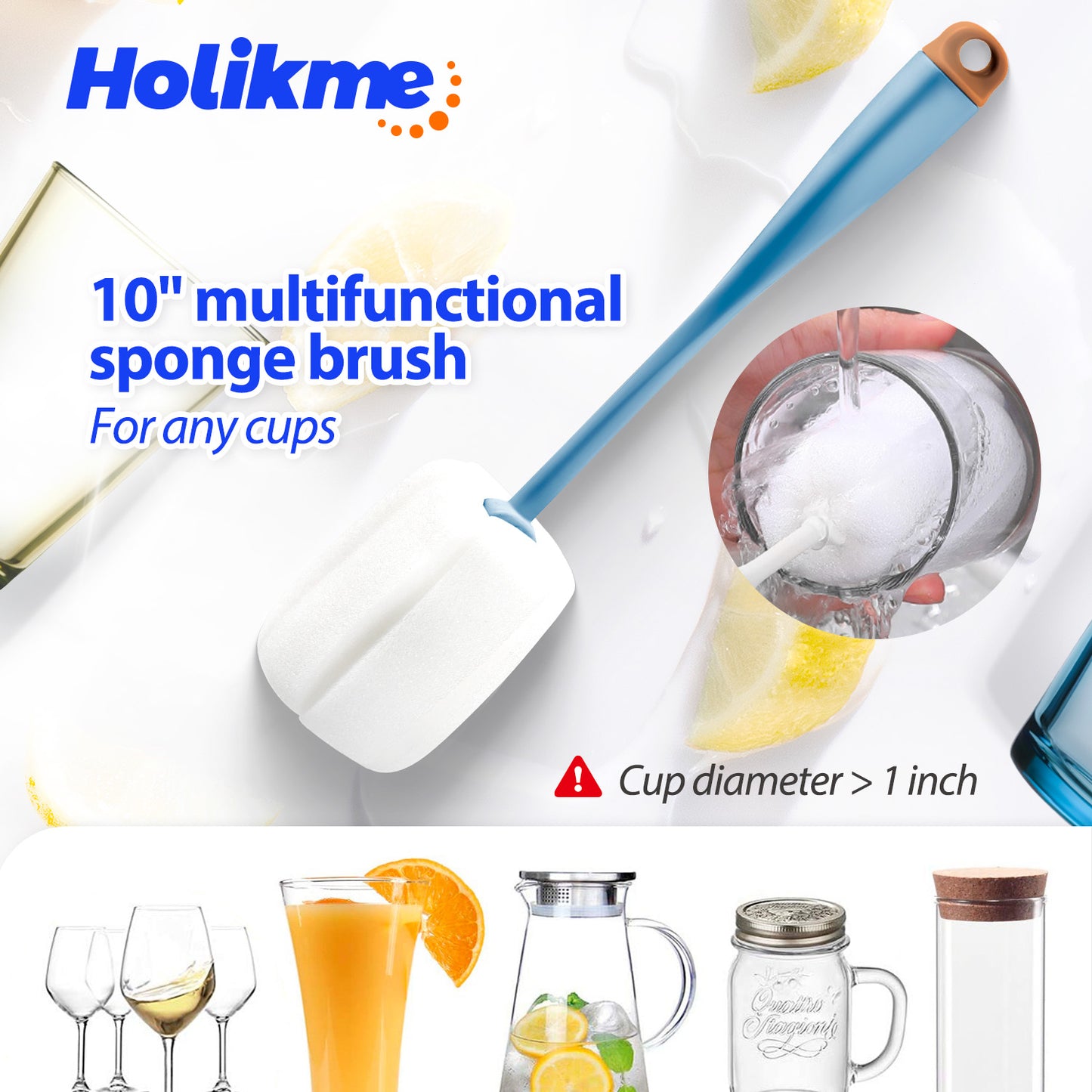 Holikme 11 Pack Bottle Brush Tube Cleaning Set, Long Handle Bottle Cleaner for WashingMugs, Lids, Narrow Mouth Beer Bottles, Wine Shakers,Blue
