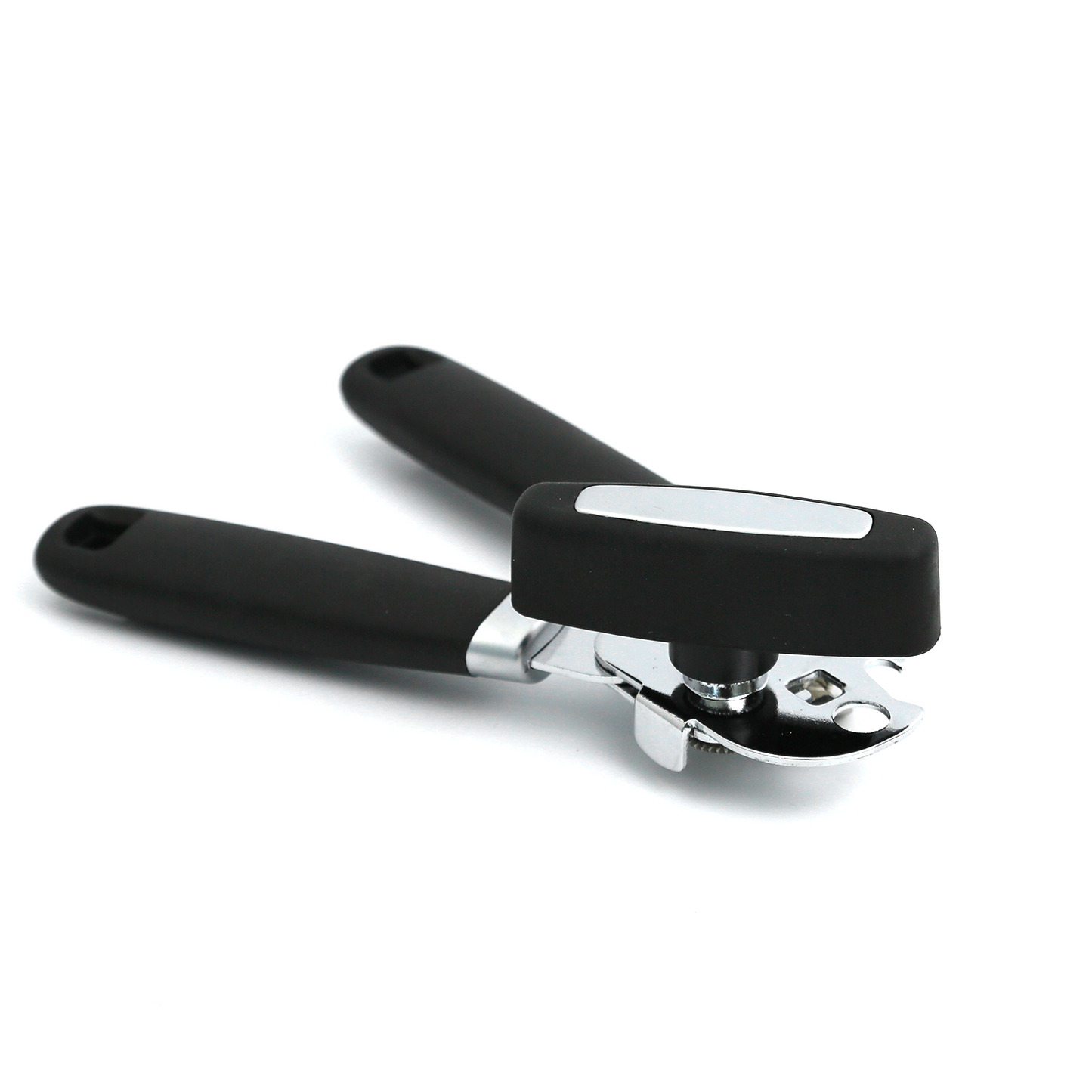 Holikme Manual Can Opener Bottle Opener, Heavy Duty Stainless Steel Smooth Edge Manual Hand Held Can Opener with Soft Grip, Rust-Proof Extra Large Hand Held Easy Turn Knob, Multi-Function Kitchen Utensil (Black)