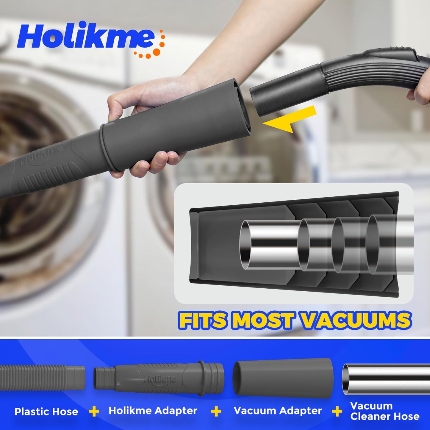Holikme 2 Pack Dryer Vent Cleaner Kit, Dryer Vent Cleaning Brush, Lint Remover, Black