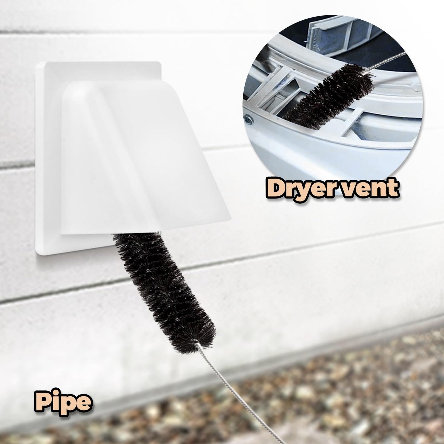 Holikme 3Pack Dryer Vent Cleaner Kit Clothes Dryer Lint Brush Vent Trap Cleaner Home Essentials Refrigerator Coil Brush