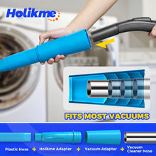 Load image into Gallery viewer, Holikme 2 Pieces Dryer Vent Cleaner Kit, Dryer Lint Vacuum Attachment and Flexible Dryer Lint Brush, Vacuum Hose Attachment Brush, Blue
